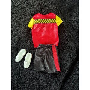 Ken 1991 Mattel Doll Outfit Set Red & Yellow Shirt Black Shorts Red Stripe #2945
